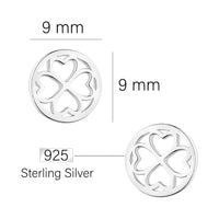 Maßenansicht von Kreis Kleeblatt Ohrstecker in 925 Silber von Sofia Milani - E1660