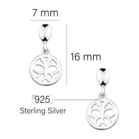 Maßenansicht von Kreis Libellen Ohrhänger in 925 Silber von Sofia Milani - E1666