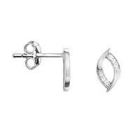 Haupt- und Seitenansicht von Oval Ohrstecker in 925 Silber von Sofia Milani - E1668