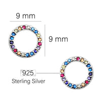 Maßenansicht von Kreis Ohrstecker in 925 Silber von Sofia Milani - E1676