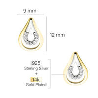 Maßenansicht von Bicolour Ohrstecker in 925 Silber von Sofia Milani - E1694