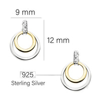 Maßenansicht von Bicolour Ohrstecker in 925 Silber von Sofia Milani - E1702