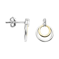 Haupt- und Seitenansicht von Bicolour Ohrstecker in 925 Silber von Sofia Milani - E1702