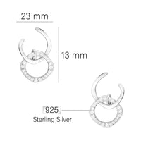 Maßenansicht von Oval Ohrstecker in 925 Silber von Sofia Milani - E1710
