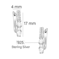 Maßenansicht von Zirkonia Ohrstecker in 925 Silber von Sofia Milani - E1726