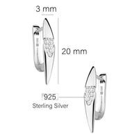 Maßenansicht von Zirkonia Ohrstecker in 925 Silber von Sofia Milani - E1728