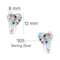 Maßenansicht von Herz Ohrstecker in 925 Silber von Sofia Milani - E1734