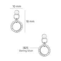 Maßenansicht von Kreis Ohrstecker in 925 Silber von Sofia Milani - E1736