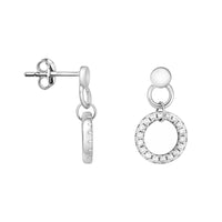 Haupt- und Seitenansicht von Kreis Ohrstecker in 925 Silber von Sofia Milani - E1736