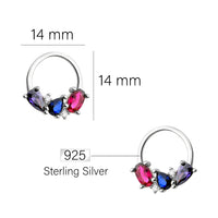 Maßenansicht von Kreis Ohrstecker in 925 Silber von Sofia Milani - E1738