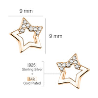 Boxansicht von Stern Ohrstecker in 925 Silber von Sofia Milani - E1743