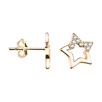 Haupt- und Seitenansicht von Stern Ohrstecker in 925 Silber von Sofia Milani - E1743