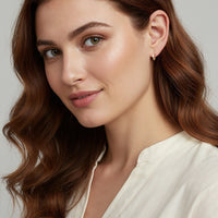 Modelansicht von Zirkonia Creolen in 925 Silber von Sofia Milani - E1768