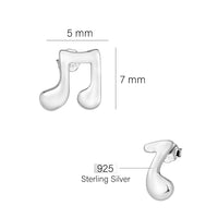 Maßenansicht von Musik Note Ohrstecker in 925 Silber von Sofia Milani - E1789