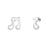 Haupt- und Seitenansicht von Musik Note Ohrstecker in 925 Silber von Sofia Milani - E1789