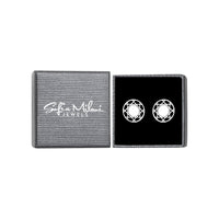 Boxansicht von Gitter Kreis Ohrstecker in 925 Silber von Sofia Milani - E1793