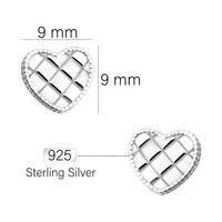 Maßenansicht von Herz Ohrstecker in 925 Silber von Sofia Milani - E1795