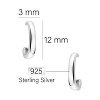Maßenansicht von Feine Steck Creolen in 925 Silber von Sofia Milani - E1801