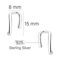 Maßenansicht von Doppelte Ohrstecker in 925 Silber von Sofia Milani - E1803