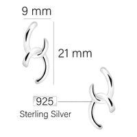 Maßenansicht von Doppelte Ohrstecker in 925 Silber von Sofia Milani - E1805