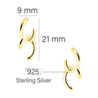 Maßenansicht von Doppelte Ohrstecker in 925 Silber von Sofia Milani - E1806