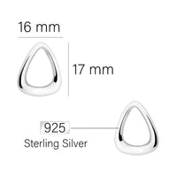 Maßenansicht von Oval Ohrstecker in 925 Silber von Sofia Milani - E1809