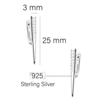 Maßenansicht von Spitze Ohrstecker in 925 Silber von Sofia Milani - E1819
