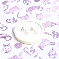 CloseUp von Katzen Ohrstecker in 925 Silber von Sofia Milani - E1839