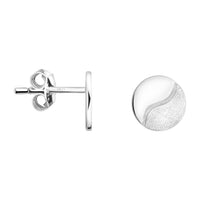 Haupt- und Seitenansicht von Gebürstetes Yin und Yang Ohrstecker in 925 Silber von Sofia Milani - E1845