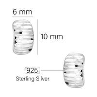 Maßenansicht von Geriffelt Creolen in 925 Silber von Sofia Milani - E1855