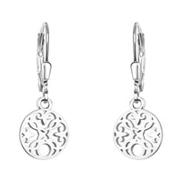 Haupt- und Seitenansicht von Ornament Kreis Ohrhänger in 925 Silber von Sofia Milani - E1857