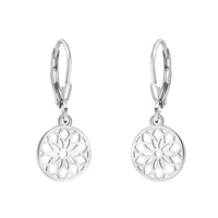 Haupt- und Seitenansicht von Blumen Kreis Ohrhänger in 925 Silber von Sofia Milani - E1859