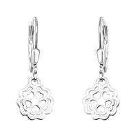 Haupt- und Seitenansicht von Herz Blumen Ohrhänger in 925 Silber von Sofia Milani - E1865