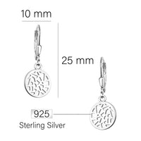 Maßenansicht von Ornament Kreis Ohrhänger in 925 Silber von Sofia Milani - E1869