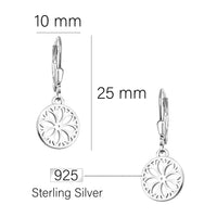 Maßenansicht von Blumen Kreis Ohrhänger in 925 Silber von Sofia Milani - E1873