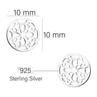 Maßenansicht von Ornament Kreis Ohrstecker in 925 Silber von Sofia Milani - E1881