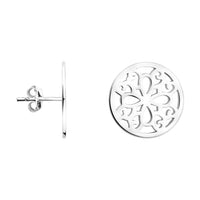 Haupt- und Seitenansicht von Ornament Kreis Ohrstecker in 925 Silber von Sofia Milani - E1881