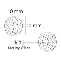 Maßenansicht von Ornament Kreis Ohrstecker in 925 Silber von Sofia Milani - E1891