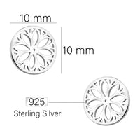 Maßenansicht von Ornament Kreis Ohrstecker in 925 Silber von Sofia Milani - E1893