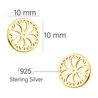 Maßenansicht von Ornament Kreis Ohrstecker in 925 Silber von Sofia Milani - E1894