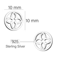 Maßenansicht von Blumen Kreis Ohrstecker in 925 Silber von Sofia Milani - E1895