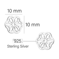 Maßenansicht von Blumen Ohrstecker in 925 Silber von Sofia Milani - E1909