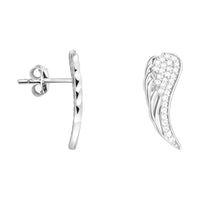 Haupt- und Seitenansicht von Flügel Engel Ohrstecker in 925 Silber von Sofia Milani - E1911