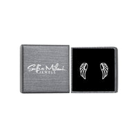 Boxansicht von Flügel Engel Ohrstecker in 925 Silber von Sofia Milani - E1915