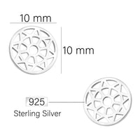 Maßenansicht von Ornament Kreis Ohrstecker in 925 Silber von Sofia Milani - E1921