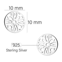 Maßenansicht von Ornament Kreis Ohrstecker in 925 Silber von Sofia Milani - E1925