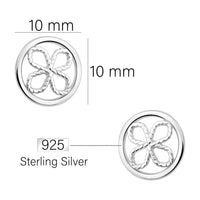 Maßenansicht von Kreis Kleeblatt Ohrstecker in 925 Silber von Sofia Milani - E1927