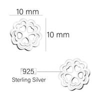 Maßenansicht von Blumen Ohrstecker in 925 Silber von Sofia Milani - E1929