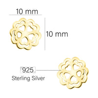 Maßenansicht von Blumen Ohrstecker in 925 Silber von Sofia Milani - E1930