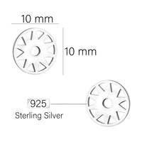 Maßenansicht von Sonne Kreis Ohrstecker in 925 Silber von Sofia Milani - E1931
